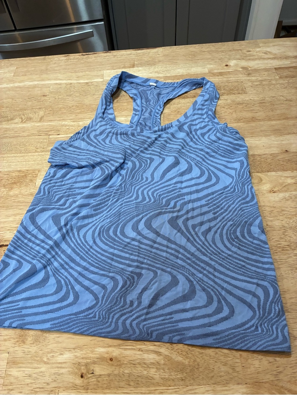 Athleta Blue Wave Print Racerback Tank Top medium running